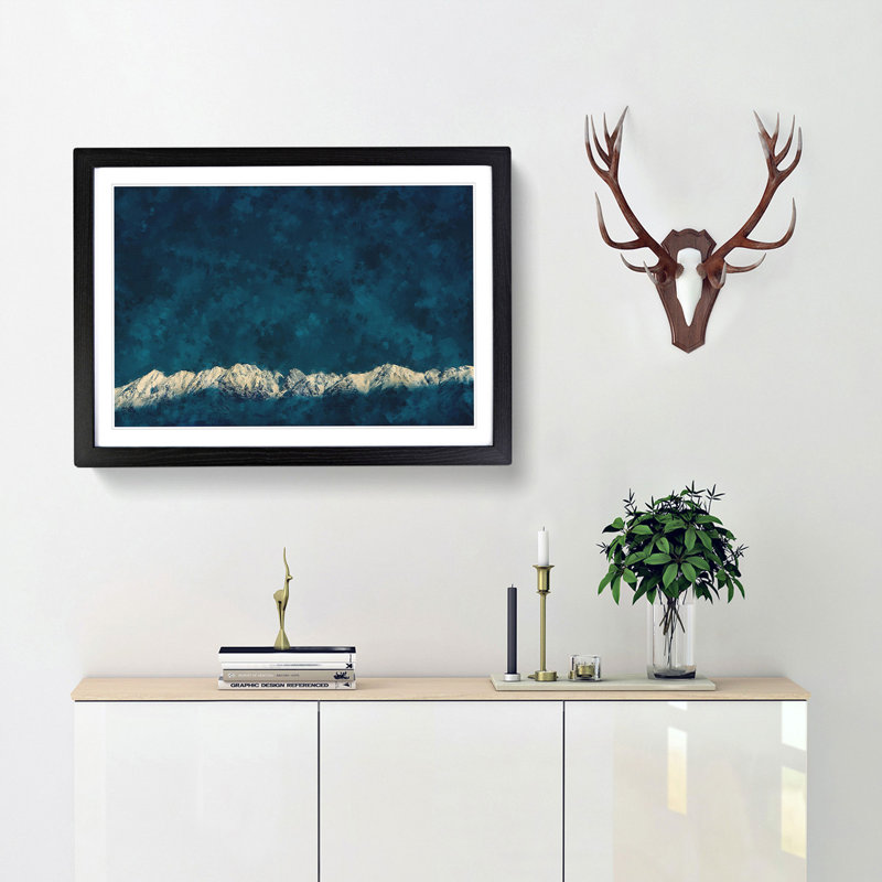 Light on the Mountain Top - Picture Frame Photograph Print, Black Framed, 24cm H x 33cm W x 2cm D