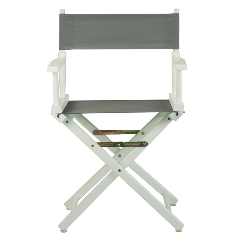 18" Folding Director Chair, Gray, White