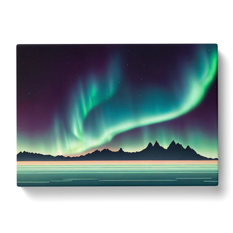 Colours Of The Aurora Borealis - Wrapped Canvas Print, 35cm H x 50cm W x 3cm D