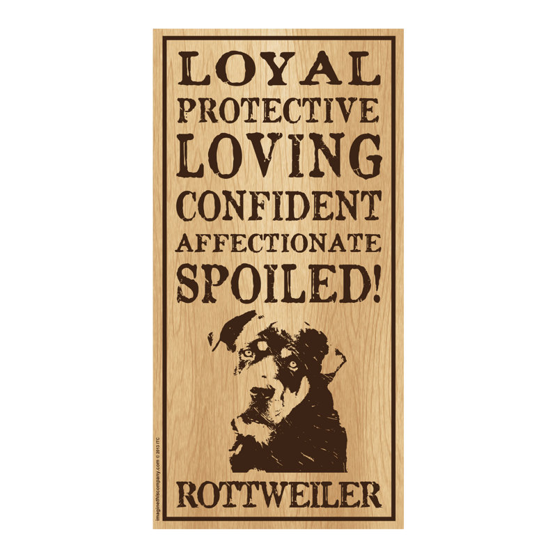 Panneau vertical en bois gâté Rottweiller