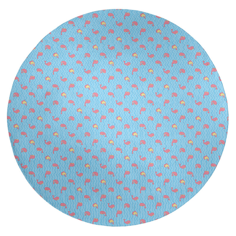 Tapis bleu baleines, Rond 5 pi