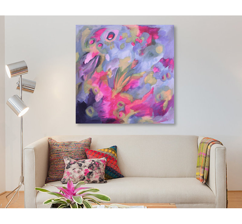 Violet Shock par Stephanie Corfee - impression sur toile tendue, H 12 po x l 12 po x P 0,75 po, Toile tendue, Pas de tapis