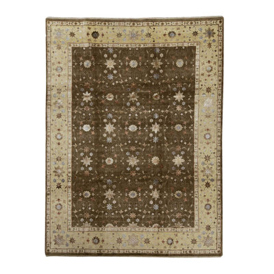 Wool Oriental Area Rug in Gold