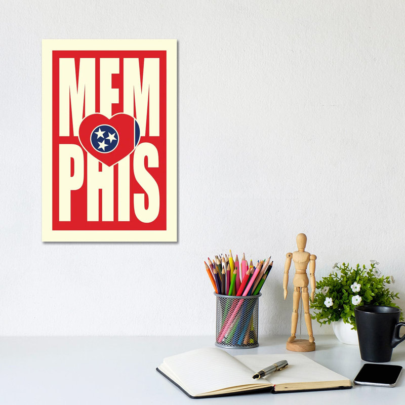 Memphis Typography Heart by Benton Park Prints - Wrapped Canvas Gallery-Wrapped Canvas Giclée, 20.32 cm H x 30.48 cm W