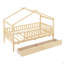 Lit simple en bois avec deux tiroirs-124917714