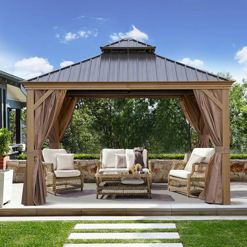 Abri de jardin permanent à toit rigide 12 * 12FT