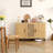 Storage Console Table with Rattan Door