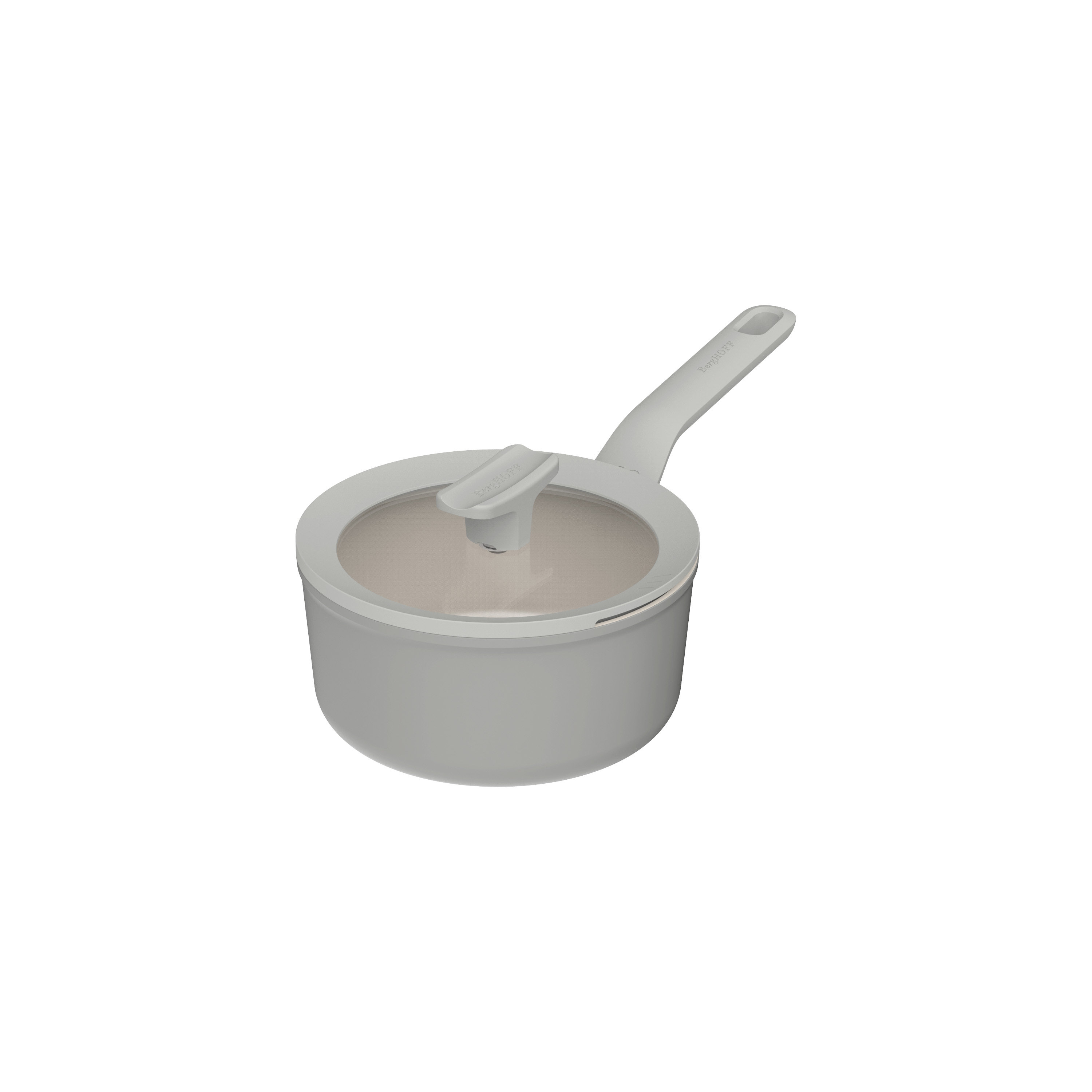 BergHOFF Balance Non-Stick Ceramic Saucepan 7, 2.1qt. with Glass Lid, Recycled Aluminum, Moonmist