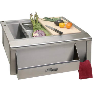 Casa Nico Stainless Steel 42 in. x 43 in. x 28 in. Portable Outdoor Kitchen Cabinet and Patio Bar, Silver KD02