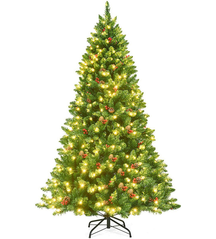 Lighted Artificial Christmas Tree, 195cm H x 115cm W x 115cm D