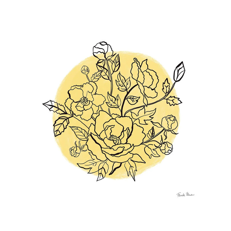 Black And White Botanical IV Sunshine by Farida Zaman - Wrapped Canvas Print, 45.72 cm H x 45.72 cm W