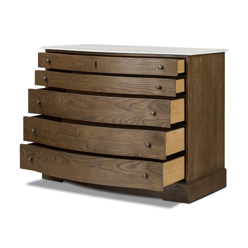 Lena 5 - Drawer Solid Wood Dresser