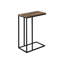 Table d'appoint, en forme de C, bout, côté, collation, stratifié brun, métal noir, contemporain, moderne-546562952