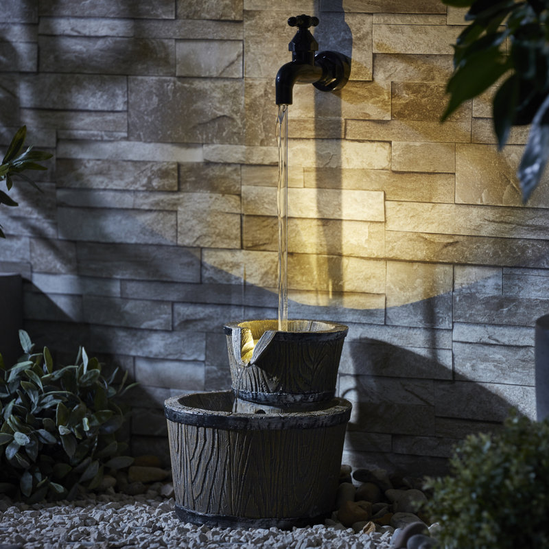 Outdoor Weather Resistant Cascade Fountain with Lights