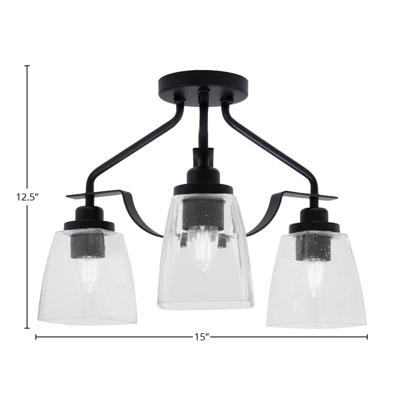 Plafonnier semi-encastré 3 lumières Odyssey, Clair