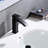 Single Handle Bathroom Sink Faucet With Waterfall Spout And Pop - Up Drain For Overflow Sinks, Matte Black High Strength Corrosion Stainless Steel, Stable Water Flow Temperature Control  Overflow ,-121675749