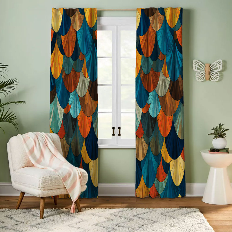 Colorful Maximalist Lined Window Curtains