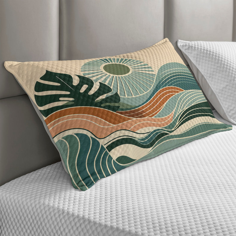 Taie d'oreiller matelassée Ambesonne Monstera, H 20 po x l 30 po