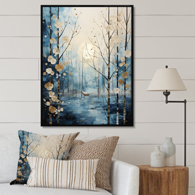 Birch Woods Winter Moonrise IV sur impression sur toile