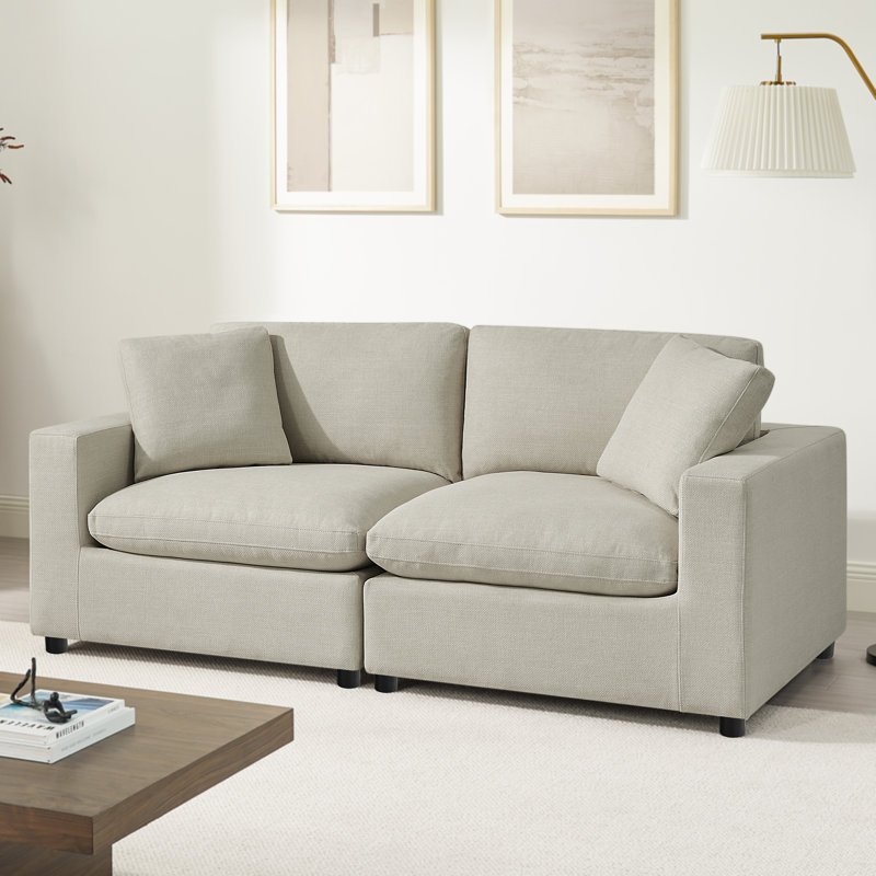 Vinessa Modular 2-Piece Sofa, Beige Polyester