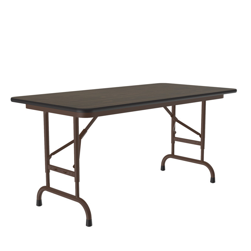 Table pliante réglable 48 po, H 32 po x l 60 po x P 24 po, Brun