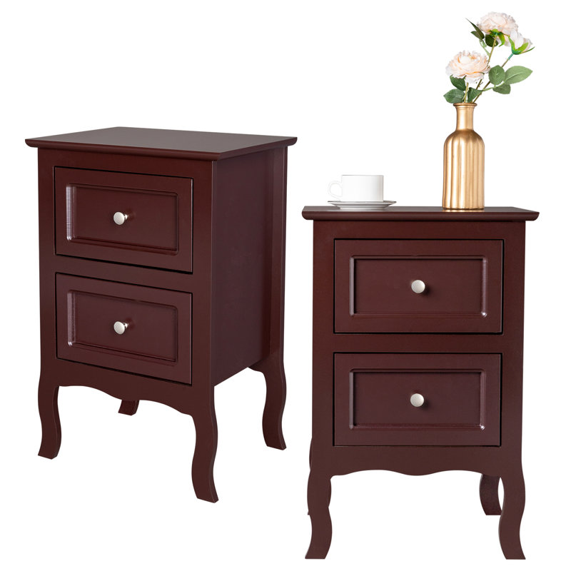 Sabina 39.9cm W Manufactured Wood Bedside Table, Brown