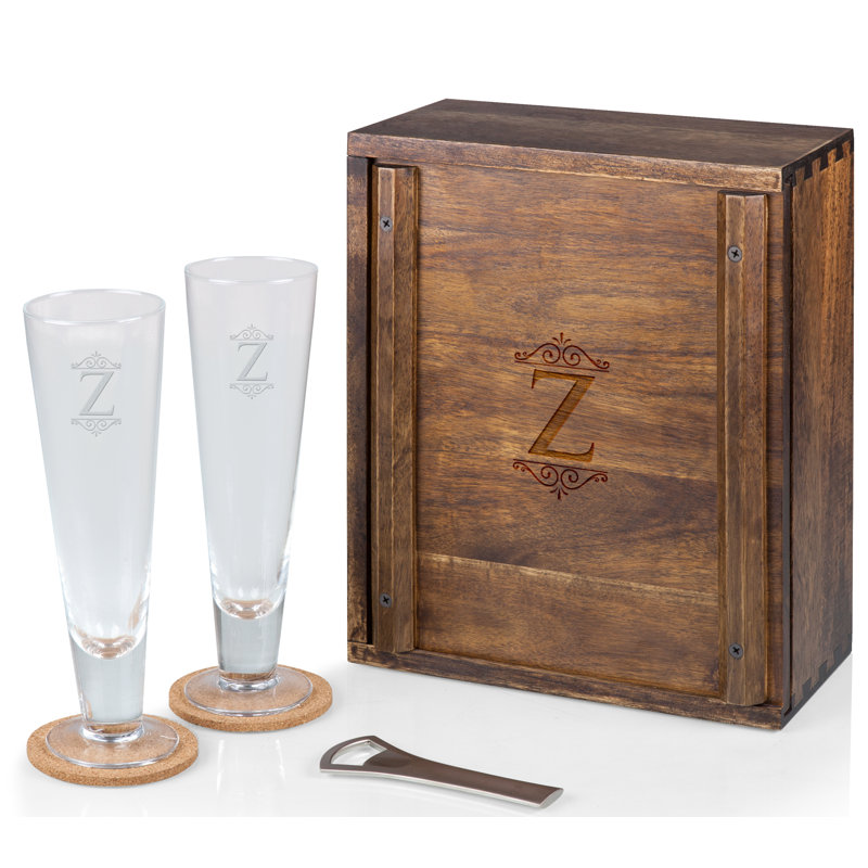 Ensemble de bière Monogram Pilsner Craft avec 2 verres à bière - Cadeau pour les amateurs de bière Dismuke, Z