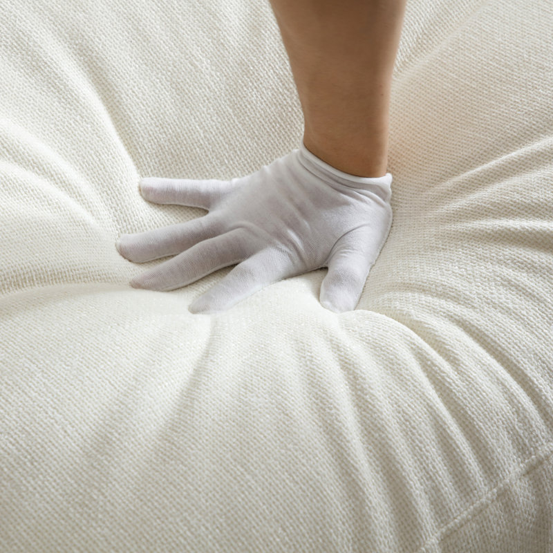 Comfy Cloud Couch: canapé modulaire en forme de L de 120,3 po avec rangement, plateau rotatif à 360 degrés, porte-gobelets et hublots 5 places, siège moelleux, style moderne, compartiments d'accoudoirs en lin beige, grande douceur,