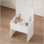 Ensemble de coiffeuse polyvalent compact avec miroir réglable et fauteuil de rangement pour espaces restreints