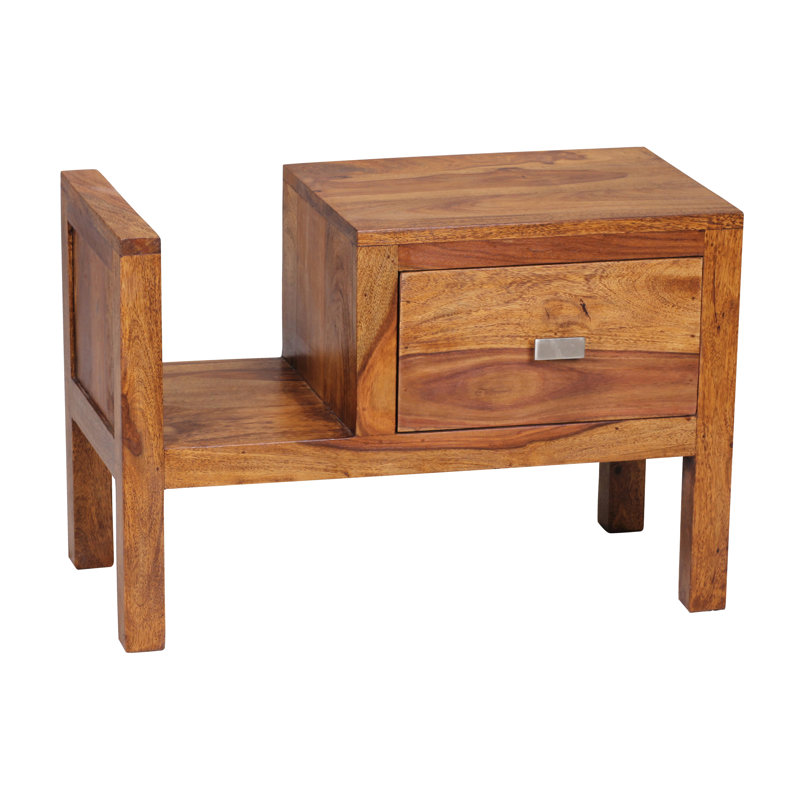 60cm W Solid Wood Bedside Table