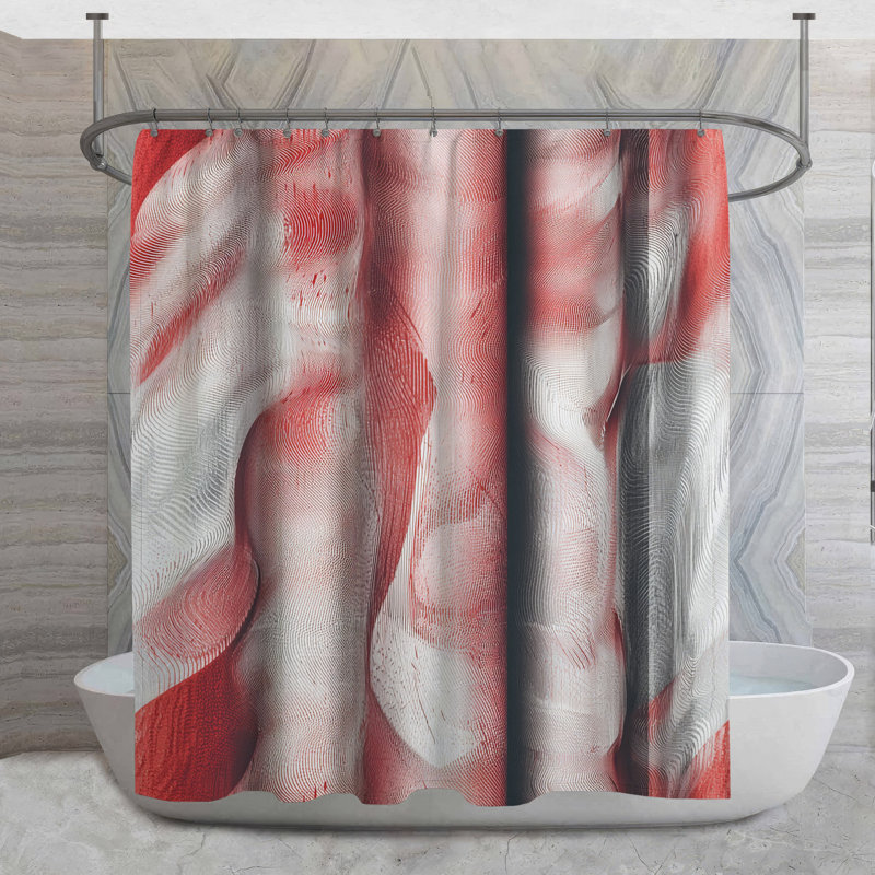 Rideau de douche Abstract Waves - Abstract Modern Decor, H 73 po x l 70 po