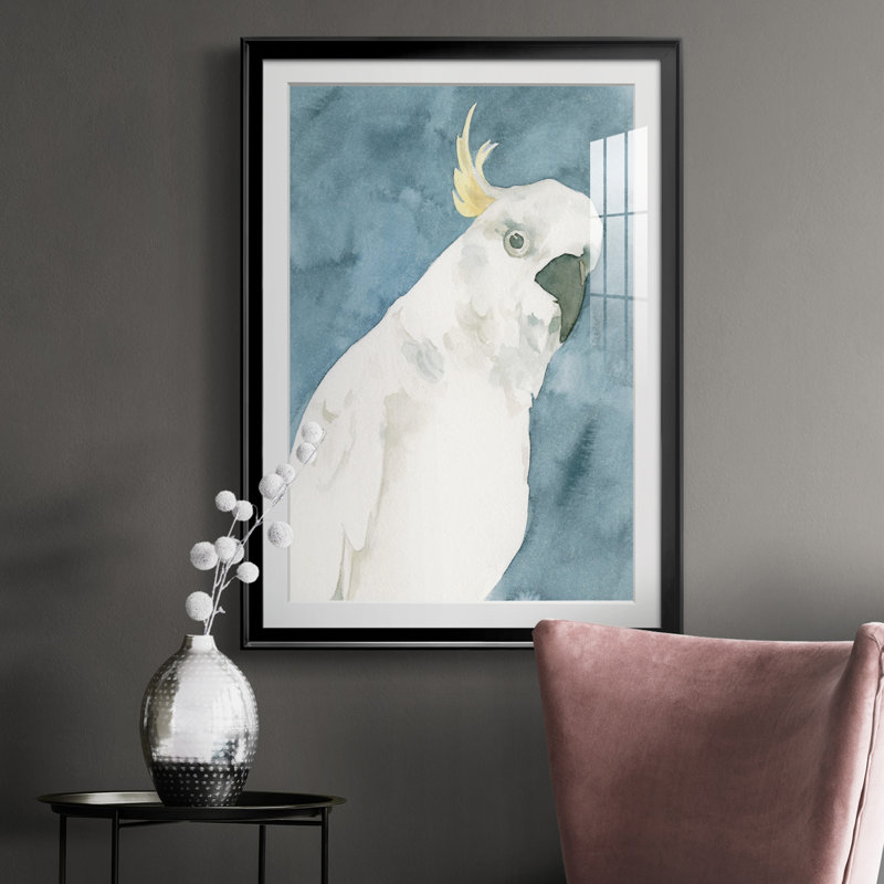 Cockatoo Portrait I - reproduction de cadre photo, H 36,5 po x l 26,5 po x P 1 po, Noir