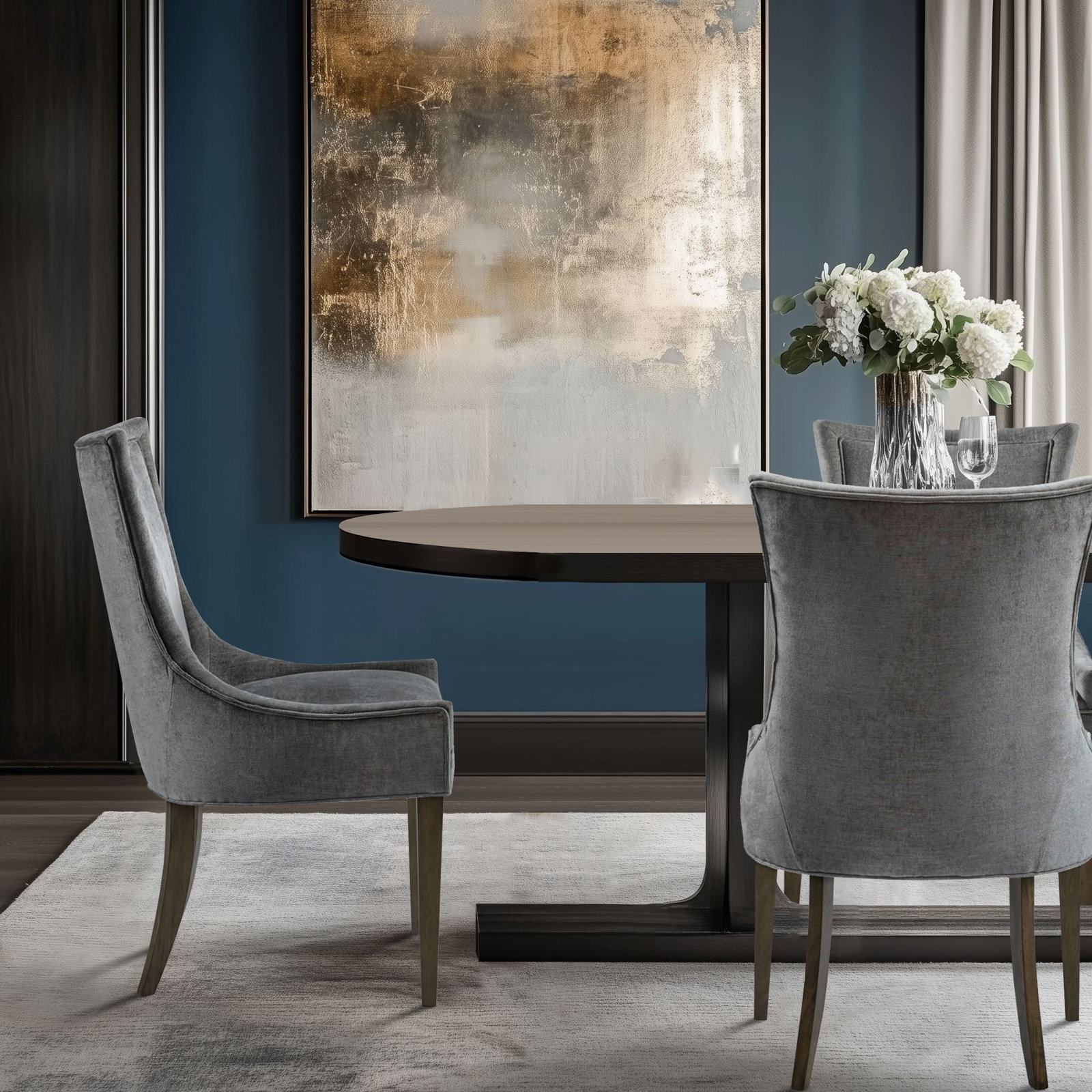 Ultra Velvet Armchair, Dark Gray