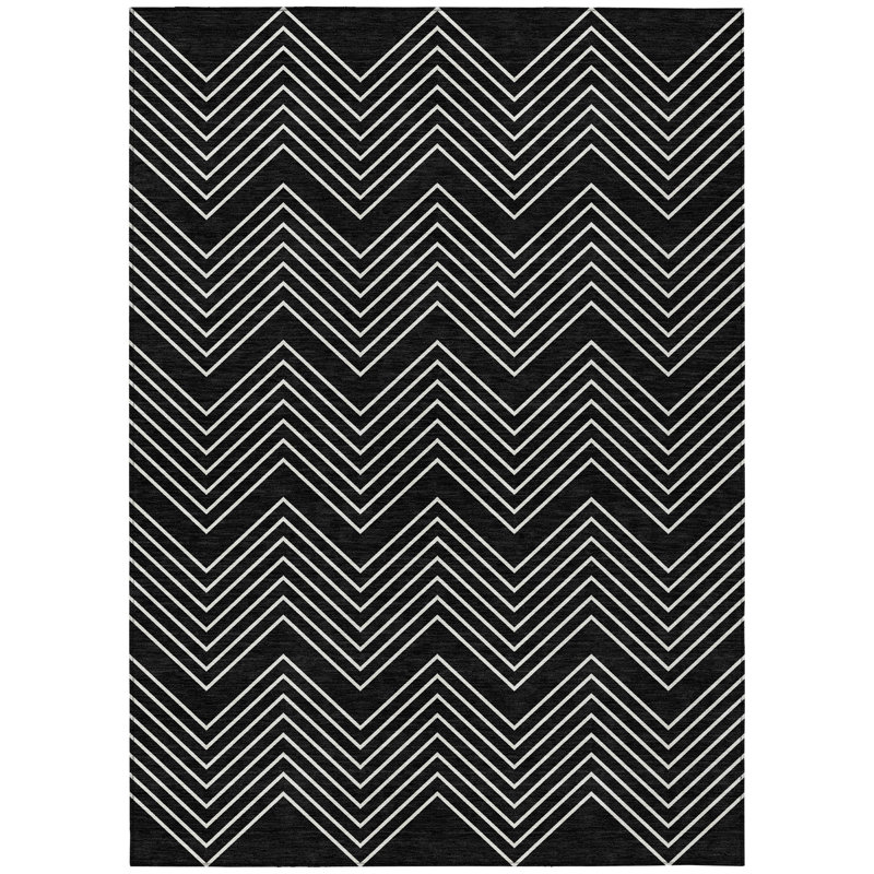 Machine Washable Indoor/Outdoor Karr ACN2390 Geometric Rug, Rectangle 10' x 14'
