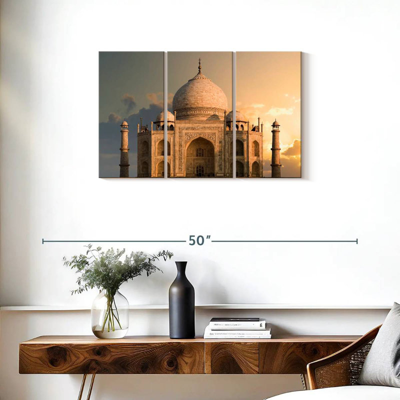 Lever de soleil sur le Taj Mahal, H 20 po x l 33 po