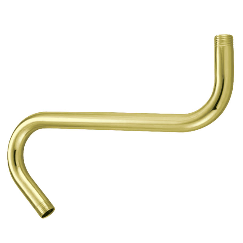 Kingston Brass Shower Scape 8-Inch S-Shape Shower Arm, Polished Brass