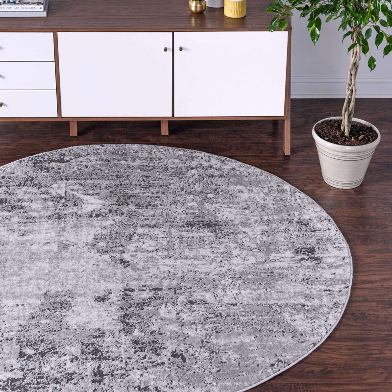 Tapis gris Petronio, Rond 6 pi 1 po