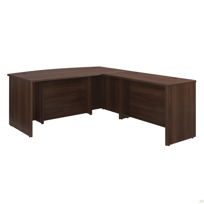Bureau double L 72 po x 84 po Bowfront, H 29,29 po x l 71,1 po x P 82,6 po