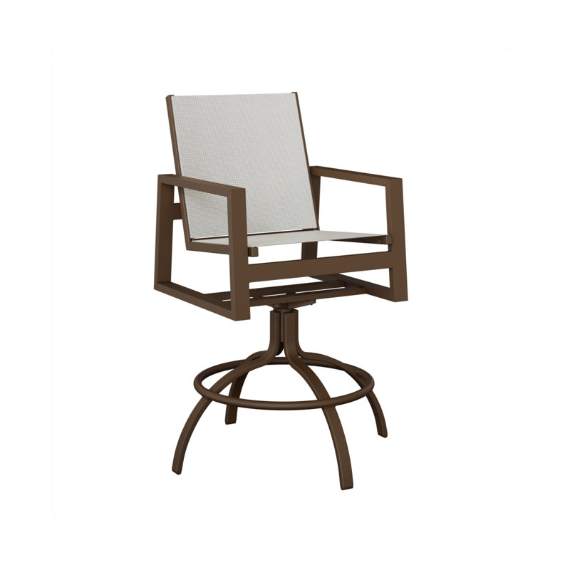 Chaise berçante pivotante en aluminium Ohlson Mesquite, Noir luxe, Veine d'aluminium et de bois mesquite