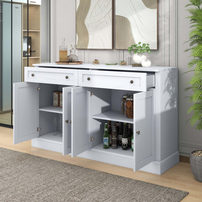 Buffet de cuisine avec tablettes réglables, White