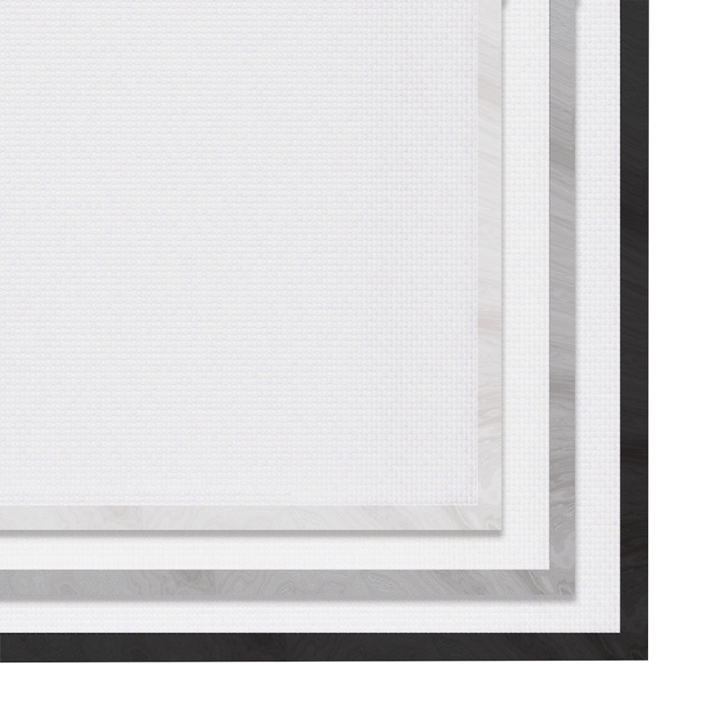 Gray and Beige Abstract Canvas Print with Gray Frame