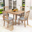 Ensemble de table de salle à manger extensible 5 pièces avec rallonge et 4 chaises rembourrées-1680192473
