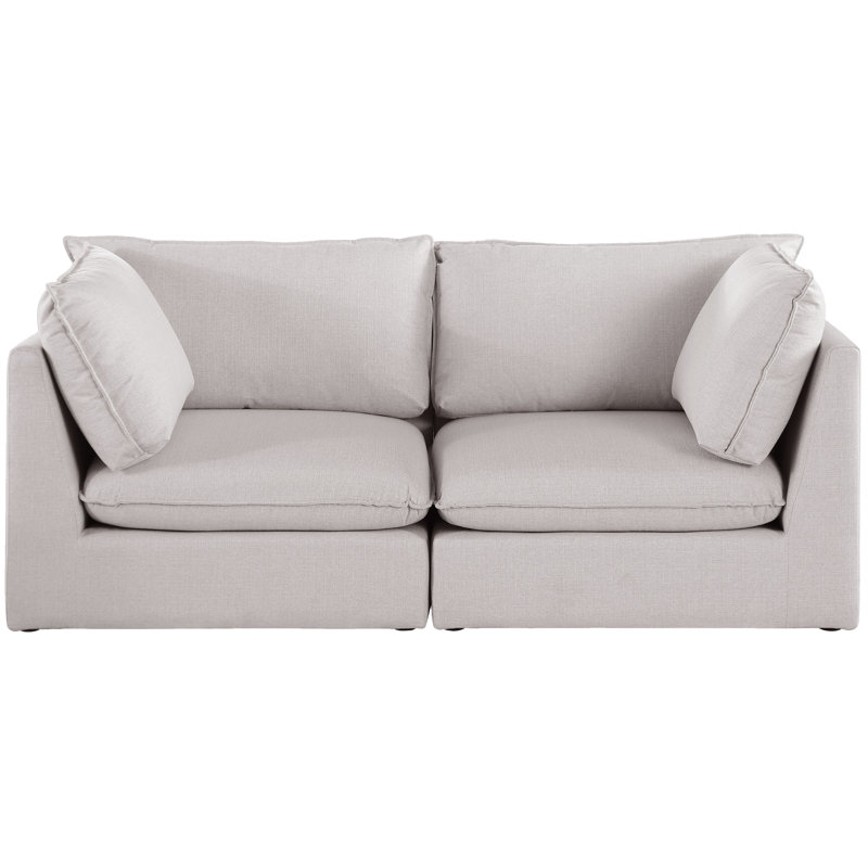 Canapé modulaire Tupman, Tissu beige texturé en lin