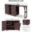 Armoire décorative avec plateau en acier inoxydable, îlot de cuisine extérieur avec table de barbecue pliable