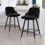 Swivel Velvet Upholstered Counter & Bar Stool With Solid Metal Frame-1929667211-1912855099-1921254708