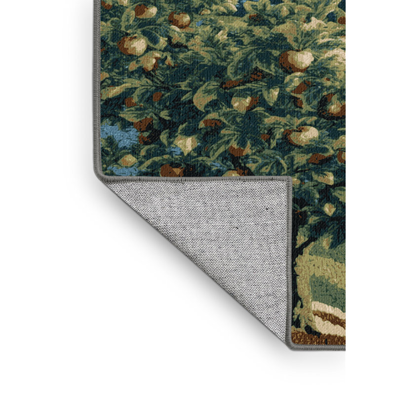  Washable Mountain Apple Fruits Area Rug, Round 6'