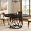 Round Metal Base Dining Table-1571544072