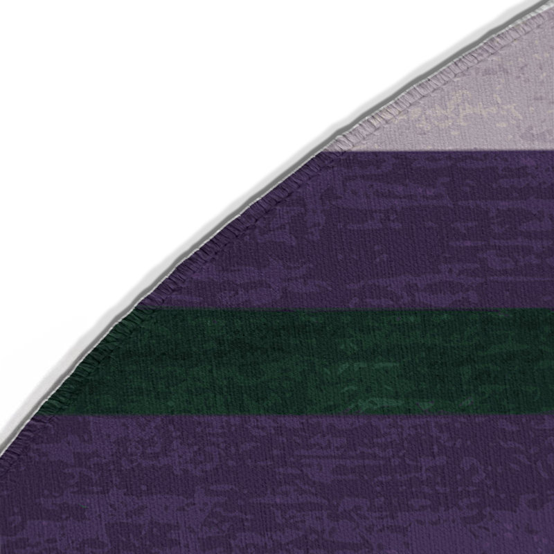 HorizontalStripes Purple Indoor and Outdoor Area Rug, Round 5'