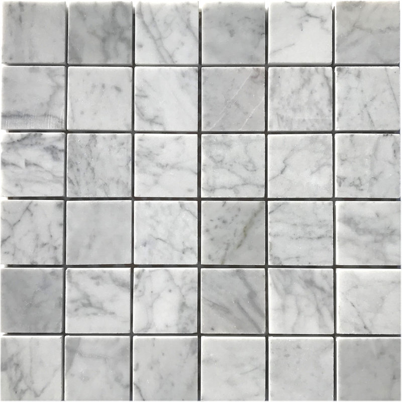 Carreau de mosaïque de mur et de plancher en marbre Carrara 2 po x 2 po Carrara