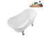 Baignoire de trempage sur pied 51 po en acrylique avec bonde, pattes et plateau en bambou Streamline-76231168-72770755